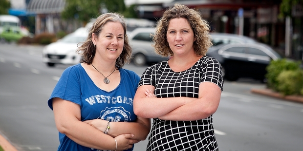 Shelly Fischer from the Salvation Army and Anna White from St Johns Church are part of the working party. Photo / Andrew Warner