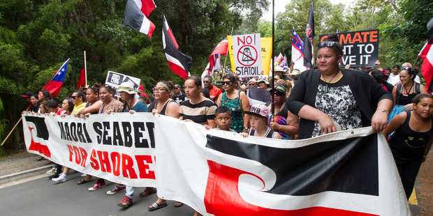 Protesters at the Te Tii Marae last year. Photo / Jason Oxenham