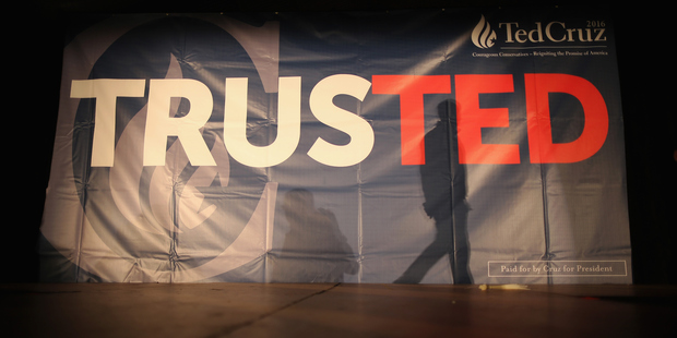 Ted Cruz currently holds a leader over Trump and Rubio. Photo / Getty