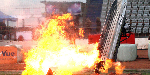 The boat was a write-off but the engine was intact. Photo / Stuart Whitaker