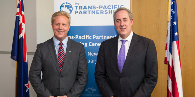 New Zealand Trade Minister Todd McLay meets with US Ambassador, Michael Froman. Photo / Peter Meecham