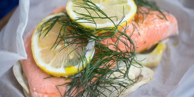 Wrapped salmon. Photos / Nick Reed