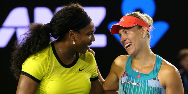 Angelique Kerber of Germany is congratulated by Serena Williams of the United States after winning the Women's Singles Final. Photo / AP.