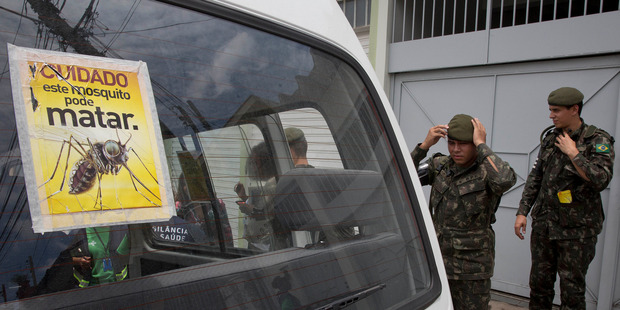 Army soldiers prepare for a clean up operation against the Aedes aegypti mosquito in Sao Paulo, Brazil. Photo / AP