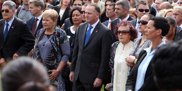Prime Minister John Key is welcomed to Te Tii marae ahead of Waitangi Day celebrations. 05 February 2015 Northern Advocate Photograph by John Stone
