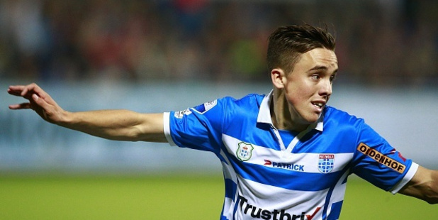 Ryan Thomas of PEC Zwolle during the Dutch Eredivisie match between PEC Zwolle and Heracles Almelo at the IJsseldelta stadium. Photo / Getty Images.