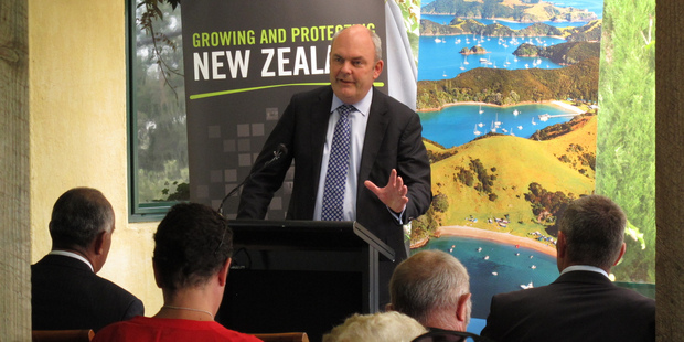 Economic Development Minister Steven Joyce announces a $4 million boost for Whangarei's Hundertwasser Centre during a Northland economic plan launch. PHOTO / PETER DE GRAAF