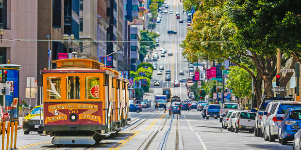 The historic cable car in hilly San Francisco. Photo / 123RF