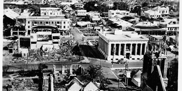 DISASTER: A shot of Napier City following the 1931 earthquake. PHOTO/File.