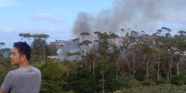 Six fire trucks have been sent out to combat the fire. Photo / Supplied