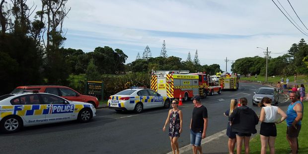 Emergency services attend the scene. Photo / Alexandra Pronk