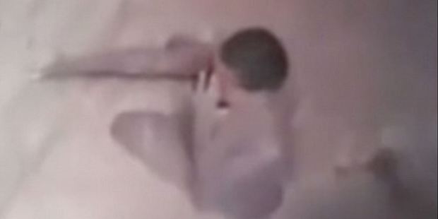 The woman was shackled to the wall of the tomb and had only been fed twice a week. Photo / YouTube, Mr Weirdo