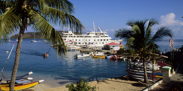 The boat hit rocks near Leverick Bay in the British Virgin Islands. Photo / Getty