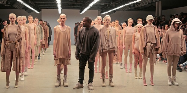 Kanye West poses during the finale of Yeezy Season 2 during New York Fashion Week. Photo / Getty Images