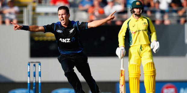 Black Caps bowler Trent Boult has been ruled out of today's deciding clash with Australia. Photo/Getty