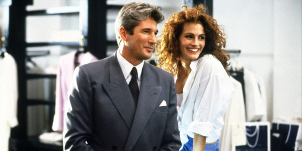 Richard Gere and Julia Roberts in the 1990 movie Pretty Woman.
