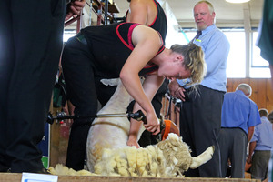 LAST BLOWS: Laura Bradley from Woodville is close to finishing in the heats. PHOTO/BEVAN CONLEY