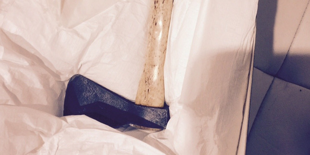 An axe loaned by the hapu Te Matarahurahu of Ngapuhi to the new museum at Waitangi. Photo / David Rankin