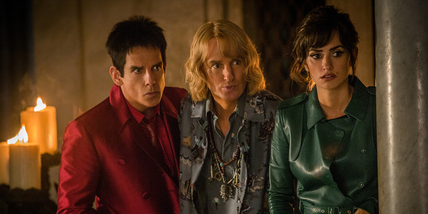 Ben Stiller as Derek Zoolander, Owen Wilson as Hansel and Penelope Cruz as Valentina Valencia in a scene from, Zoolander 2. Photo / AP