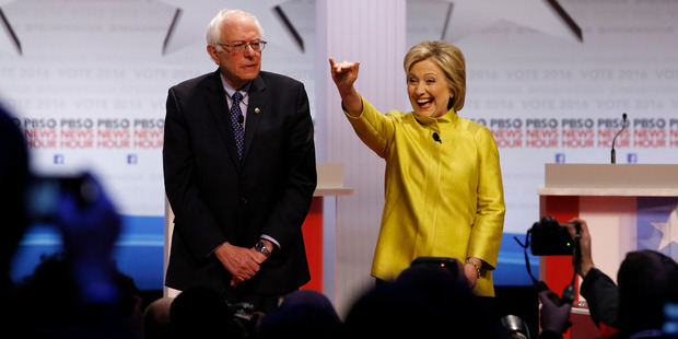 Democratic presidential candidates Sen. Bernie Sanders, left, and Hillary Clinton. Photo / AP