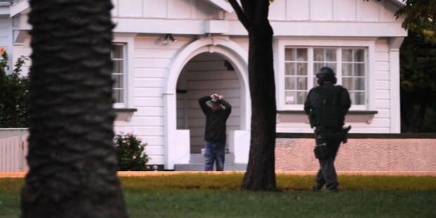 Police have taken a man into custody. Hawke's Bay Today Photograph by Duncan Brown.