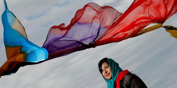RJ Payal, who is helping organise the Holi Festival, gets into the spirit of the Festival of Colour which is being held at Tauranga's waterfront later this month. Photo / John Borren