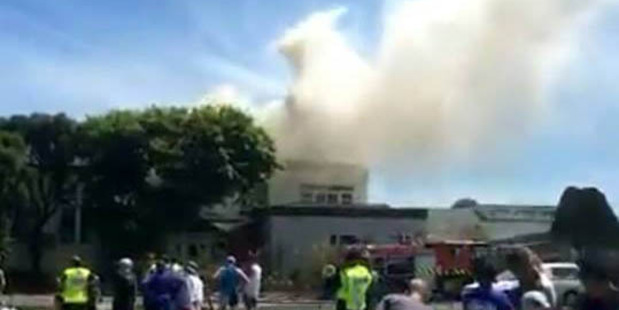Four fire crews have been called to the blaze. Photo / Facebook