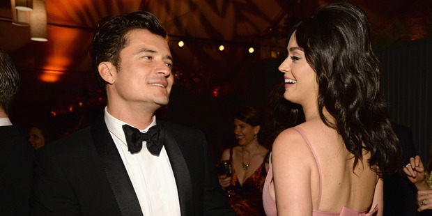 Orlando Bloom and Katy Perry flirted up a storm at a Golden Globe after party. Photo / Getty
