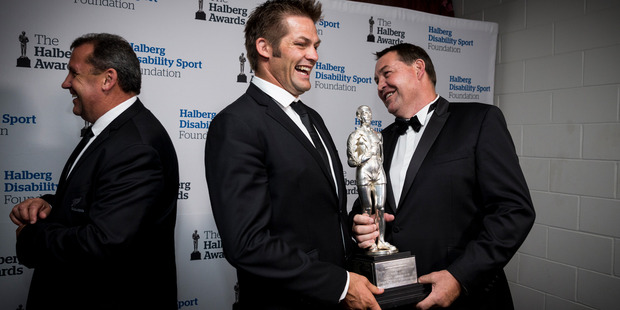 Helberg Award winners the All Blacks, Ian Foster, Richie McCaw and Steve Hansen during the 53rd Halberg Awards held at Vector Arena. Photo / Dean Purcell