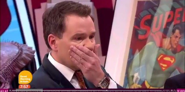 Completely unaware of the joke, a shocked Richard threw his hand to his face. Photo / Supplied via ITV
