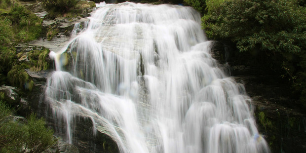 Milford Track waterfalls.