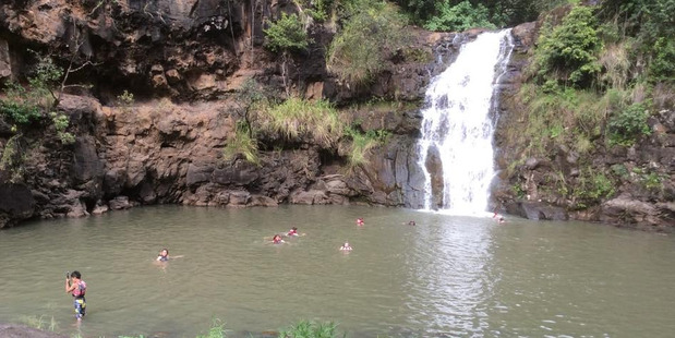 Waterfall in Hawaii. Photo / Grant Bradley
