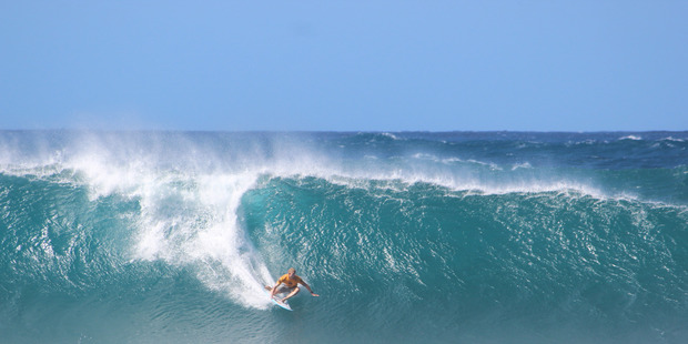 Mick Fanning at the Pipeline Masters in Hawaii. Photo / Grant Bradley