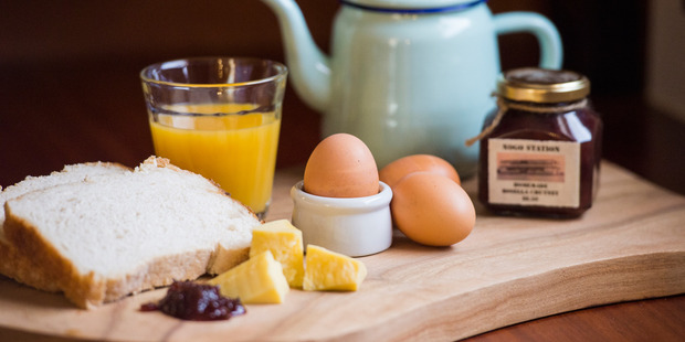 Breakfast at Kinnon & Co Slab Huts, Longreach, Queensland.
