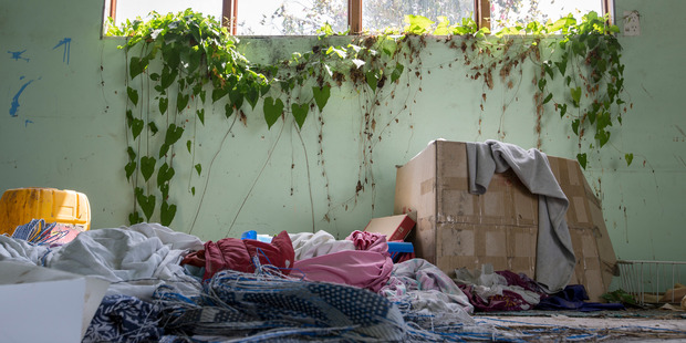 Condemned houses shows signs of what used to be in the eastern suburbs. Photo / Mike Scott