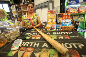 Greerton Liquor owner Karamjid Kaur, when confronted by a man with a knife demanding cigarettes, produced a baseball bat from behind the counter.