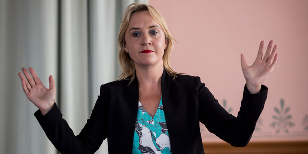 National MP Nikki Kaye holds a meeting at the Ley's Institute in relation to the reform of rules for city apartments. Photo / Dean Purcell
