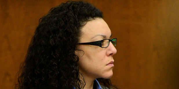 Dynel Lane, accused of cutting a stranger's unborn baby from her womb, appears in a Boulder District courtroom. Photo / AP
