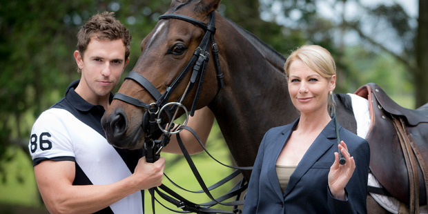 Lisa Chappell and Harry McNaughton star in Auckland Theatre Company's 2016 season-opening production of Dean Parker's play Polo. Photo / Michael Craig