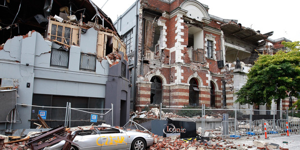 Destruction in Manchester Street in Christchurch's CBD after the earthquake which caused extensive damage and loss of life. Photo / Brett Phibbs