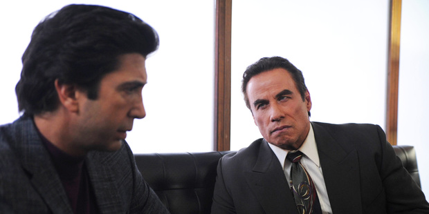 David Schwimmer as Robert Kardashian, John Travolta as Robert Shapiro in American Crime Story: The People v. O.J. Simpson.