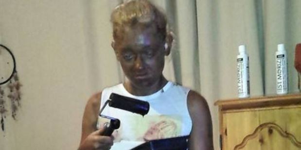 Imogen was inspired to try a new fake tanning method. It didn't go too well. Photo / Imogen Silverside, Facebook