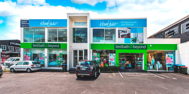 National retailers Bed Bath & Beyond and Kitchen Things occupy the two-level building at 34 Morrow St, Newmarket.
