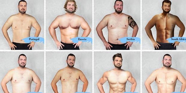 How men 'should' look, depending on where they live. Images / onlinedoctor.superdrug.com, NYPhotoNY