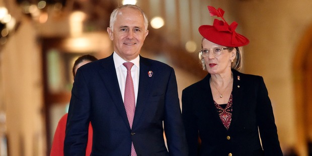 Australian Prime Minister Malcolm Turnbull and his wife Lucy Turnbull. Photo / Getty Images