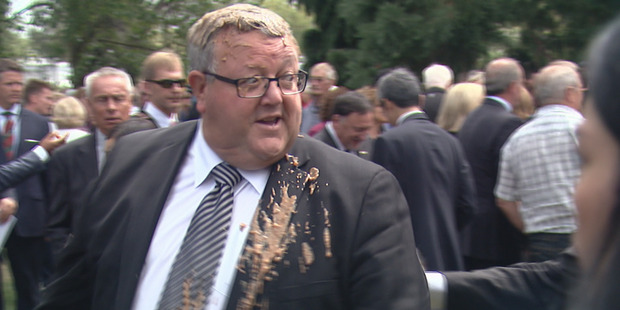 Gerry Brownlee upset John Andrew Howland because he did not acknowledge the quake families. Photo / Kurt Bayer