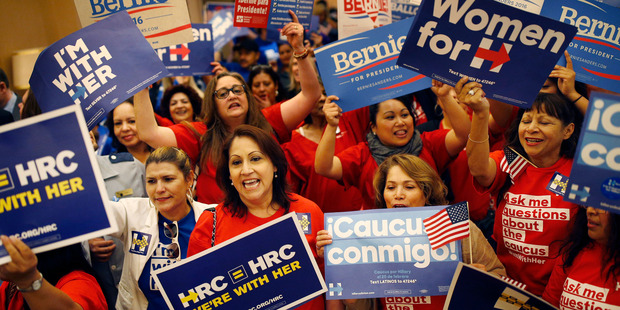 Early polls of voters suggested a close race between the Democratic rivals. Photo / AP