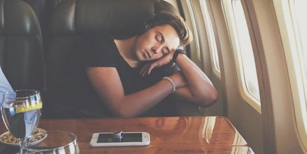 Max Key took to Instagram to show his legion of followers just how tiring hobnobbing with world leaders can be. Photo / Instagram