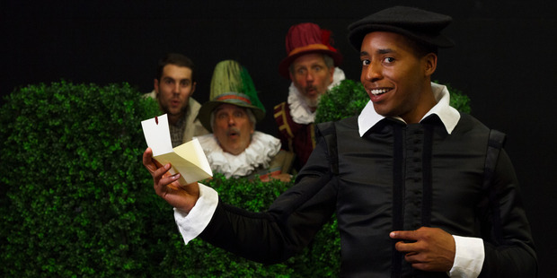 The Pop-up Globe's Twelfth Night gives an idea of the atmosphere at the original Globe Theatre over 400 years ago - with added electric lights and exit signs, of course. Photo / Supplied