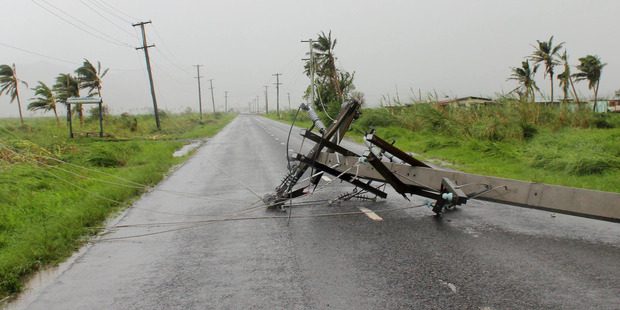 Powerlines down at Lautoka. Photo / Fijian Government Facebook